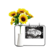thumbnail image 1 of Coches clasicos patron pintado a mano Tarjeta de bendición de jarrón de girasol artificial, 1 of 3