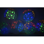 DirectGlow 10ct Clear Latex 11 inch UV Blacklight Reactive Neon Star Glow Party Decoration Balloons