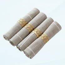 Jacquard Napkin 45x45cm Set of 4, Decorative Cotton Linen Napkins for Family Dinner, Brown
