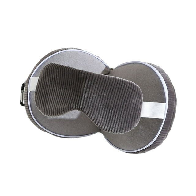 Almohada de viaje para el cuello con antifaz, 2 en 1, portátil, plegable, con cremallera y mosquetón para aliviar el dolor de cuello, ideal para vuelos y viajes en coche.