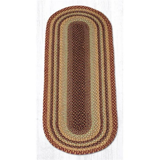 Capitol Importing 26-357 2 x 6 ft. Oval Braided Rug, Burgundy, Gray & Cream
