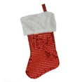 thumbnail image 3 of Northlight 18" Red and White Cuffed Disco Sequined Christmas Stocking, 3 of 3