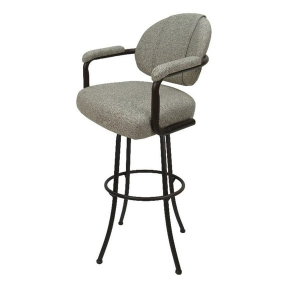 Swivel Metal Bar Stool 30" style M-70 - Portwood Ash on Brown frame