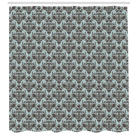 Damask Shower Curtain Damask Shapes Motif Western Modular Leaves