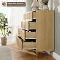 thumbnail image 5 of Ataucjin 8 Drawer Dressers for Bedroom, Rattan Dresser with Deep Drawers, Large Chest of Drawers for Closet with Wide Top, Long Wooden Dresser for Living Room, Hallway, Kids Room, 5 of 7