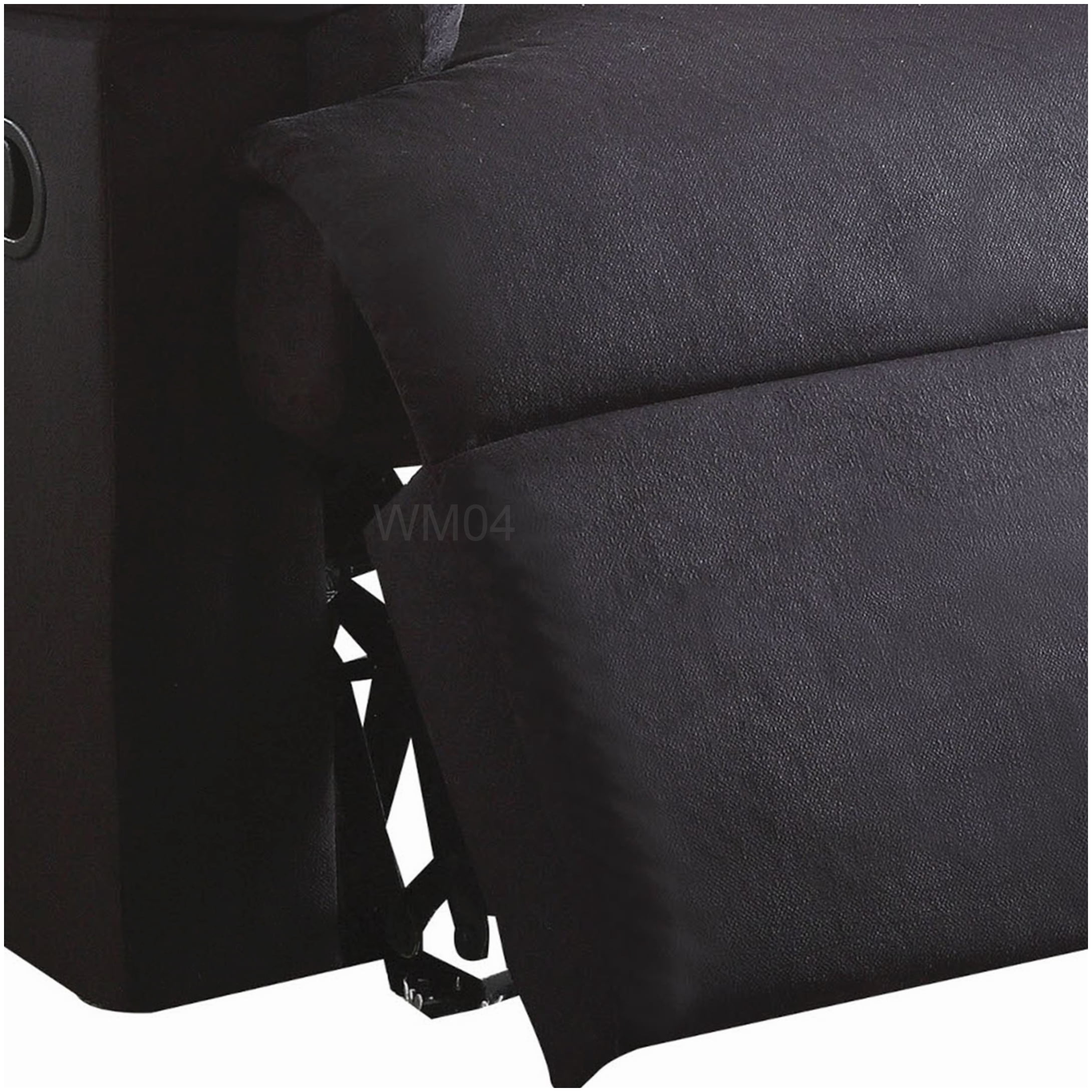 MANGIJOY Black Fabric Motion Recliner Sofa Chair with Easy Recline Mechanism and Supportive Cushions