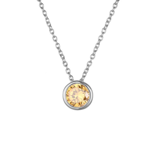 Collar de diamantes corto de lujo ligero para mujer, cadena de clavícula de acero de titanio que no se decolora, colgante de acero inoxidable, sentido de alta calidad