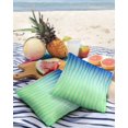 24x24 Outdoor Pillow Covers Set of 2, Green Blue Gradient Texture