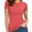 coral, variant on Fashion Casual Women's Crew neck Short Sleeve T-Shirt Basic Tee Tops