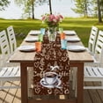 thumbnail image 4 of Coffee 90 Inch Table Runner, Vintage Art Pastoral Farmhouse Dresser Scarf Cotton & Linen Tablerunner for Dining/Kitchen Island/Holiday Party Décor 13" x 90", 4 of 9