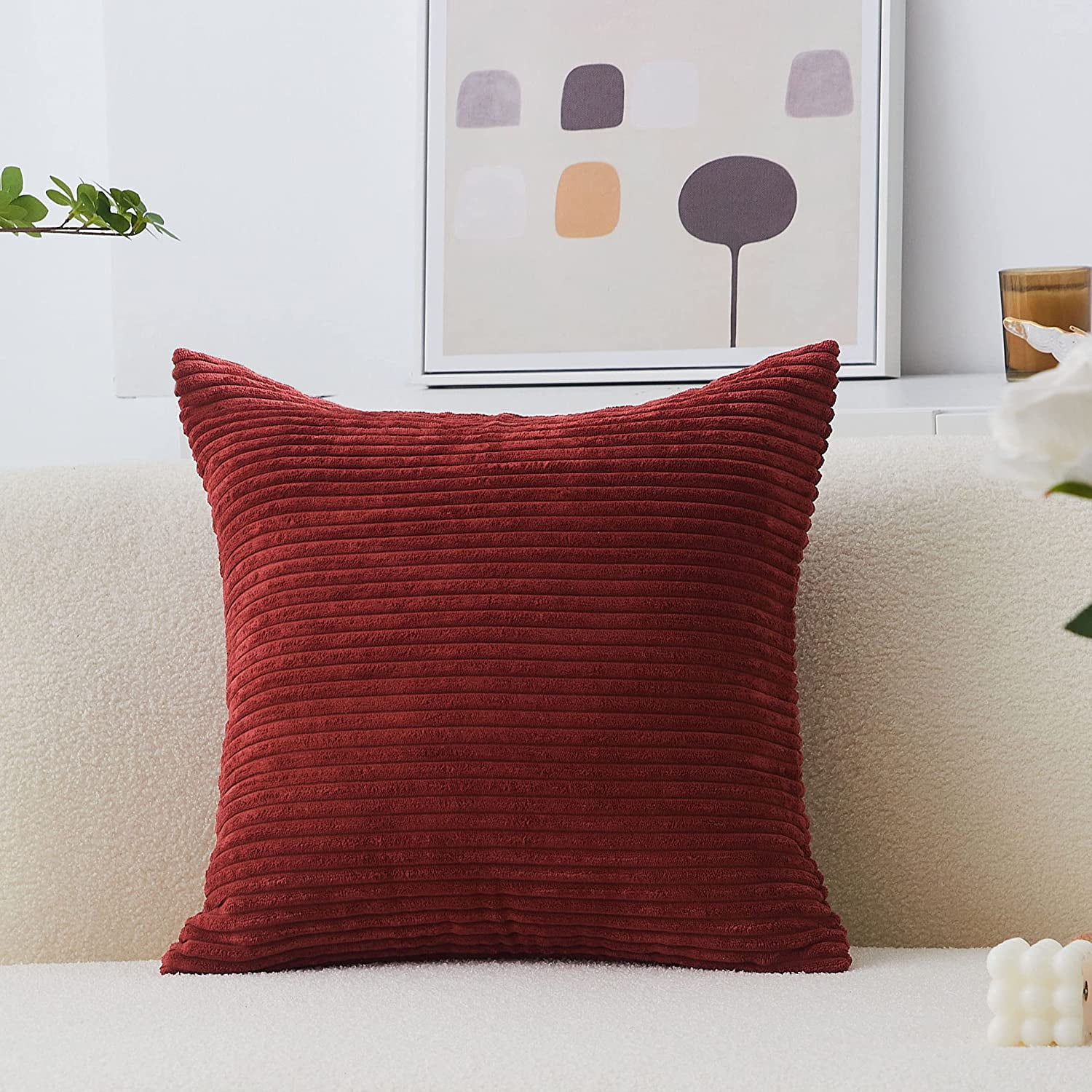 Burgundy Pillows Dark Red Decorative Pillows Solid Burgundy