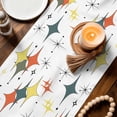 thumbnail image 3 of Colorful Diamond Table Runner - 72 Inch Long Modern Geometric Middle Century White Cotton and Linen Blended Dress Scarves Farmhouse Table Runner for Kitchen Dining, Coffee Table, 13" x 72", 3 of 8