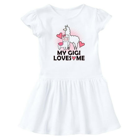 

Inktastic My Gigi Loves Me Llama Gift Baby Girl Dress