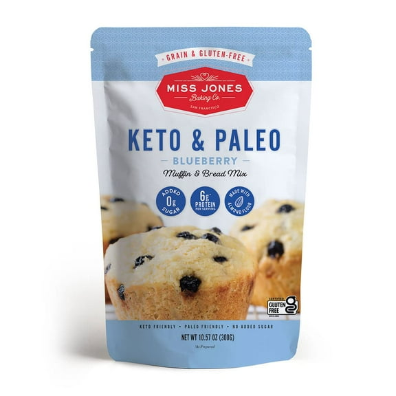 Miss Jones Baking Co - Muffin Mix Blueberry Keto Gluten Free - Case Of 6-10.57 Oz