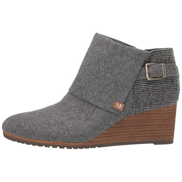 dr scholl's create wedge bootie gray