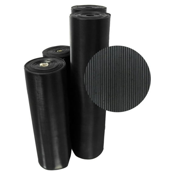 Fine Rib Corrugated Rubber Floor Mats - 1/8" Thick x 3ft x 1ft Runners