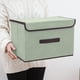 thumbnail image 4 of Caja de Almacenamiento Plegable de Tela de Lino con Tapa - Paquete de 2 Organizadores de Tela para Ropa, Juguetes y Organización Del Hogar, 36 X 25 X 23 Cm, Asas, Diseño Compacto, 4 of 4