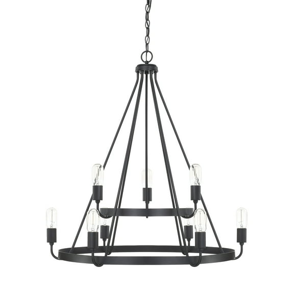 Capital Lighting 420091 Tanner 9 Light 31" Wide Chandelier - Black