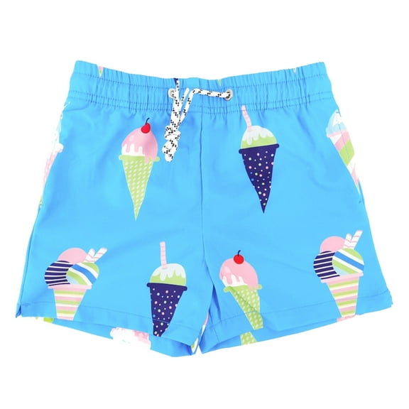 Toddler Kids Baby Boys Shorts Trendy Summer Cartoon Print Elastic Waist Vacation Swimsuit Cropped Breathable and Comfortable Shorts,Sky Blue,4-5 Years