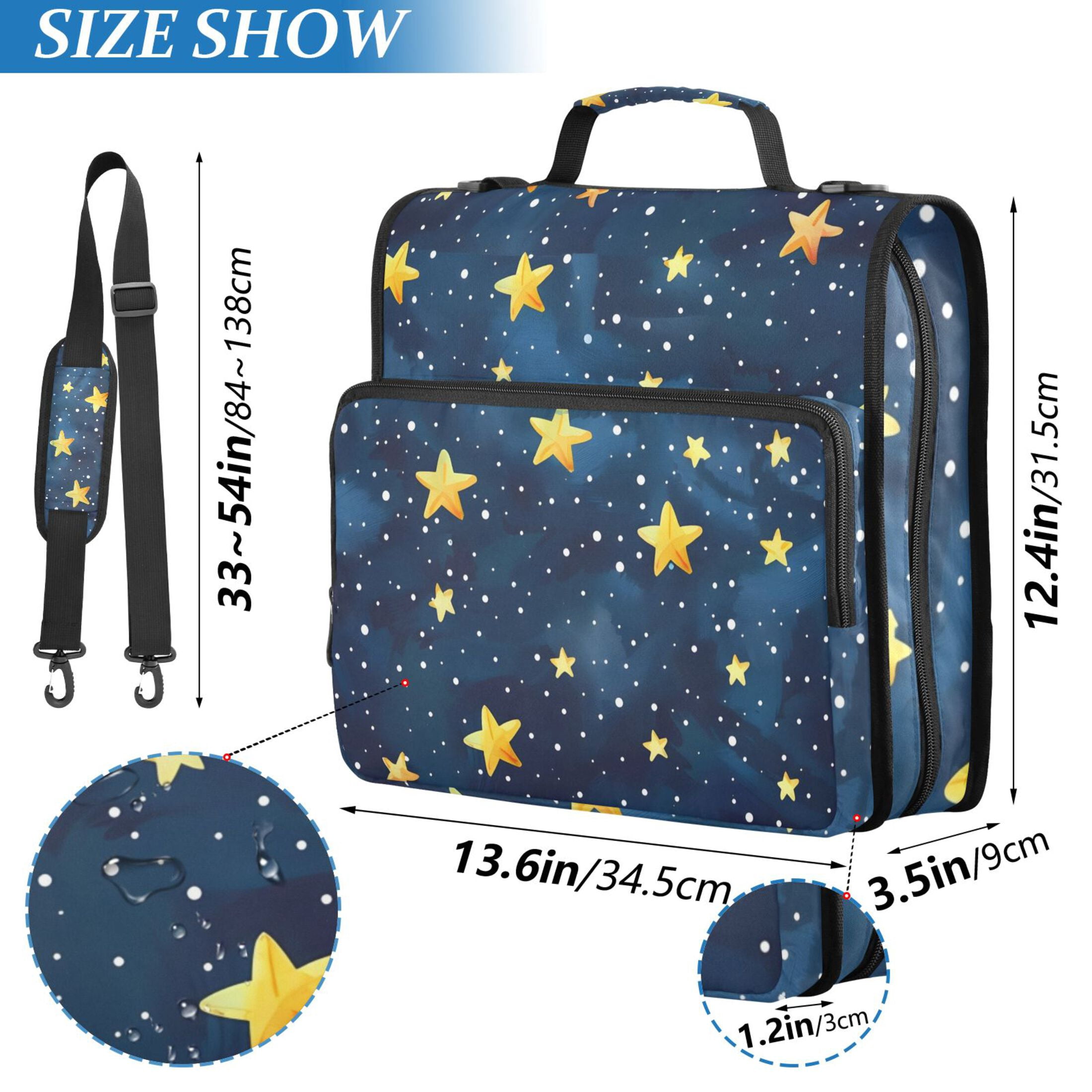 ALAZA Zipper Binder Stars in Night 3 Ring Trapper Keeper File Folder Organizer Bag