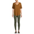 thumbnail image 2 of Time and Tru Women's Short Sleeve V-Neck Tunic T-Shirt, 2 of 5