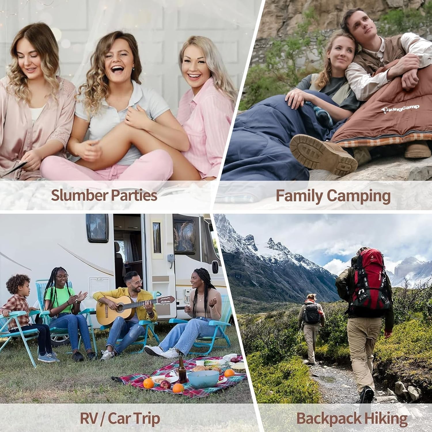 Sleeping Bag for Adults, Cold Weather & Warm XL Big and Tall Flannel Sleeping Bags with Compression Sack Portable Waterproof Essentials Gear Accessories for Outdoor Camping