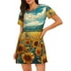 thumbnail image 1 of Easygdp Field Style Bicycle Young Sunflower Camisón de manga corta para mujer, informal, estampado, 1 of 6