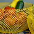 thumbnail image 3 of 2 Piece Modern Yellow Metal Wire Mesh Fruit Bowl Set, Double Wall Construction, 11.5 D x 6 Tall, and 9.5 Diameter x 4.75 Tall Inches, 3 of 7
