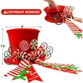 thumbnail image 3 of Christmas Candy Canes Tree Topper Red Hat with Peppermint Bows Ornament Winter Lollipop Holiday Home Decoration Xmas Festive Gift Ideas Supplies, 3 of 6