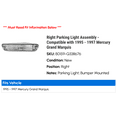 thumbnail image 2 of Right Parking Light Assembly - Compatible with 1995 - 1997 Mercury Grand Marquis 1996, 2 of 2