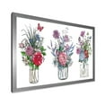 thumbnail image 2 of Designart 'Transparent Vases With Bouquets of Wildflowers I' Farmhouse Framed Art Print, 2 of 4