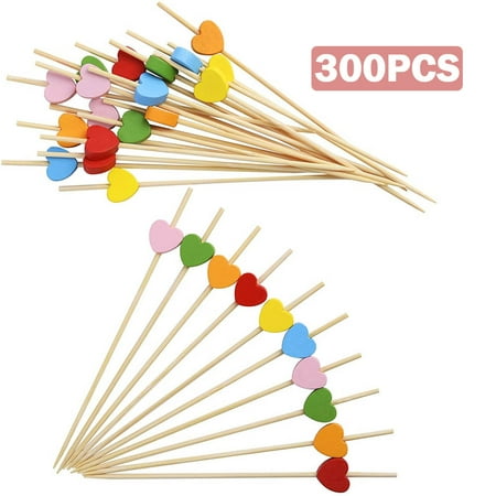 

Skycarper Cocktail Sticks 300 Counts Wooden Toothpicks Party Supplies Frill Finger Food Fruits Sandwich Nibbles(multicolour)