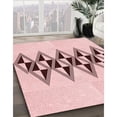 thumbnail image 2 of Ahgly Company Indoor Round Patterned Pink Bubble Gum Pink Area Rugs, 5' Round, 2 of 6