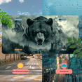thumbnail image 5 of 1 Pcs 2D Flat License Plate Covers & Frames, Giant Bear and Castle For Decorative Front, Waterproof For Decoration Aluminum License Plate Covers & Frames Cover For Men Women, 12" X 6", 5 of 7