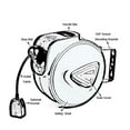 thumbnail image 3 of Enrouleur de Cordon d'Alimentation Électrique Rétractable de 20 m pour Appareil Ménager, Enrouleur de Câble de 65 Pi, Fil de Câble Robuste, Enrouleur de Rangement de Cordon, 3 of 6