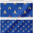thumbnail image 2 of Soimoi Blue Cotton Cambric Fabric Tent & Arrow Tribal Printed Craft Fabric by the Yard 42 Inch Wide, 2 of 7