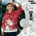 thumbnail image 6 of Uorisanigo Girls' 1/4 Zipper Sweatshirts Oversized Sweatshirts Casual Long Sleeve Workout Shirts Quarter Zip Hoodies for Fall Winter Spring - Musical Santa Claus Snowman, 6 of 7