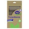 thumbnail image 1 of Tenedores Great Value terra biodegradables jumbo color beige 25 pzas, 1 of 4