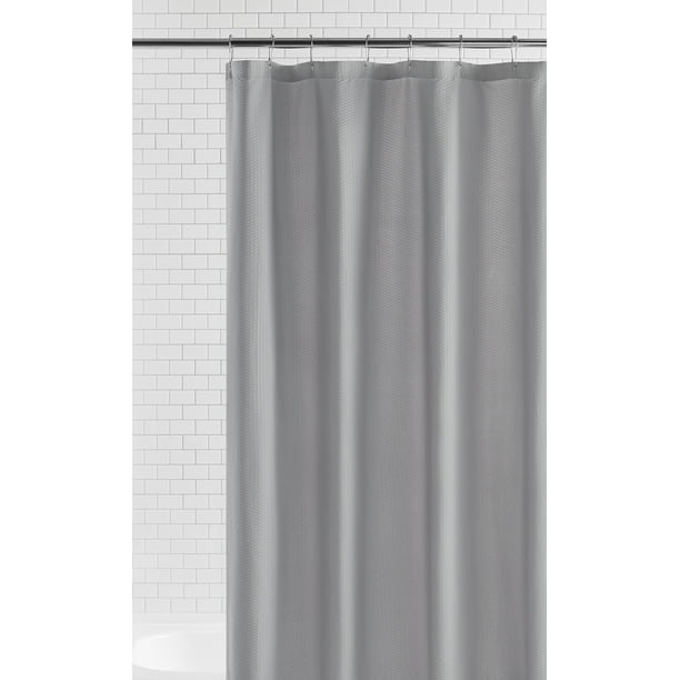 Mainstays WaterRepellent Fabric Shower Liner, 70" x 72", Soft Silver