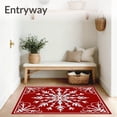thumbnail image 3 of ODIKA 3'x5' Machine Washable Non-Slip Area Rug, Crystalline Winter with Intricate Snowflake Motifs High Traffic Rug, Red, 506146, 3 of 7