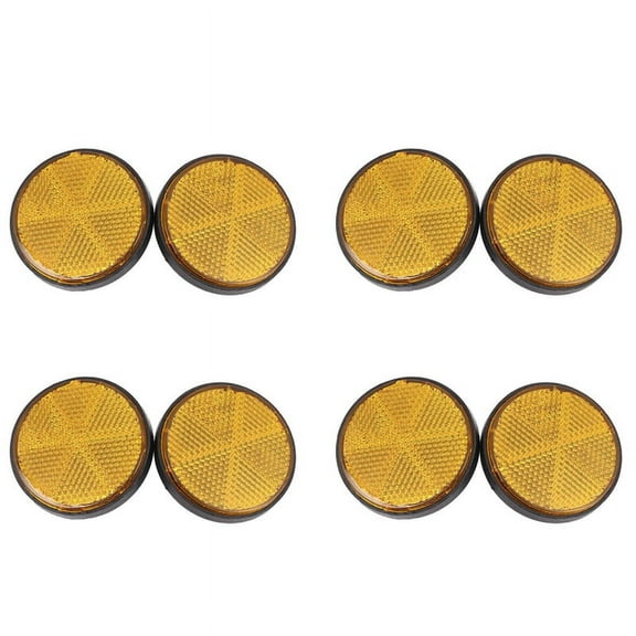 8X 2inch Round Orange Reflectors Universal for Motorcycles ATV Bikes Dirt Bikes