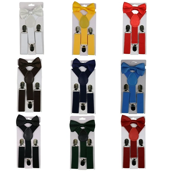 Dream Lifestyle Suspenders & Bowtie Set - Men's Adjustable Elastic Y Band Suspenders Bowtie For Wedding,Formal Events