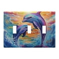 thumbnail image 3 of 2 Gang Switch Covers Dolphins in Sea Light Wall Plate Home Faceplate Switch Plates 4.56”x4.48”, 3 of 8