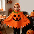 thumbnail image 2 of Halloween Kids Pumpkin Hooded Poncho Party Dress Up Accessories (Orange3 4-5 Years), 2 of 4