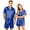 Blue, variant on OIOLOYJM Couple Pajama Sets for Women Slim Fit Daily Wear for Men Silk Satin Short-Sleeve Button Up Classic Fit Pj Sets Two Piece Soft Lounge Loungewear with Pocket Light Purple S