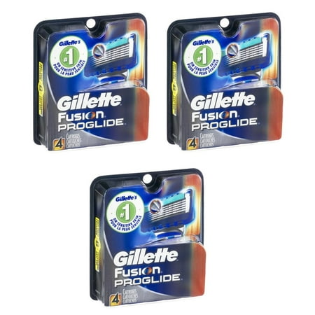 Gillette Fusion Proglide Refill Cartridges 4 Ct (Pack of 3)