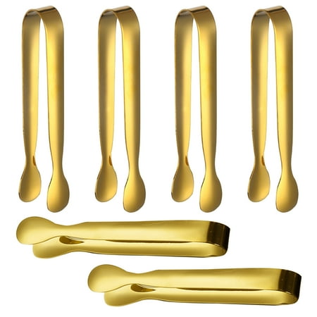 

HomeLife 6Pcs Ice Cube Clip Thicken Stainless Steel Mini Tongs Kitchen Food Serving Tongs for Ice Desserts Appetizer