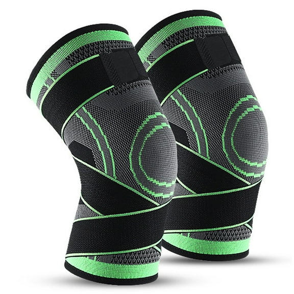 2PCS Professional knee braces for knee pain with Adjustable Straps, Compression Support(green) - S