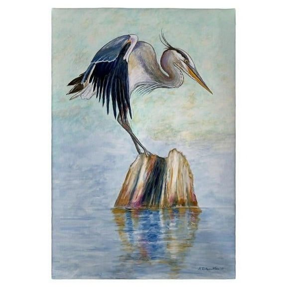 Betsydrake GT1175 20 x 20 in. Balancing Heron Guest Towel