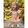 thumbnail image 6 of Svuitmsl Toddler Baby Girl Halloween Dress Outfit Little Baby Girl Summer Fall Gingham Palid Dress Cute Pumpkin Embroidery Lace Flying Sleeve A-Line Dress, 6 of 9